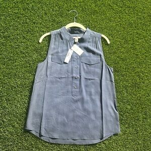 NWT 100% Navy silk shirt